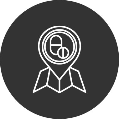 Modern harita simgesinin vektör illüstrasyonu