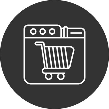 Alışveriş arabası ikon vektör illüstrasyonu