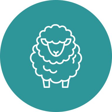 Koyun simgesi, vektör illüstrasyonu