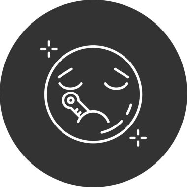 Kalbi olan üzgün bir yüzün vektör çizimi