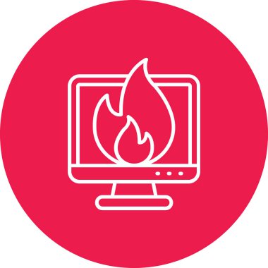 ateş vektör simgesi modern illüstrasyon