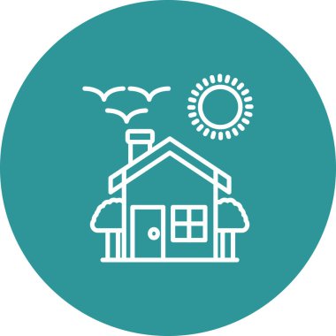 Eve. Web simgesi basit illüstrasyon