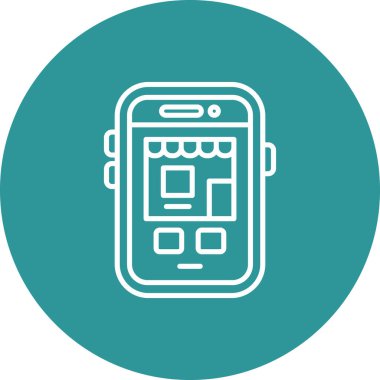 Akıllı telefonmuş. Web simgesi vektör illüstrasyonu