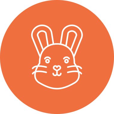 tavşan düz simge vektör çizim