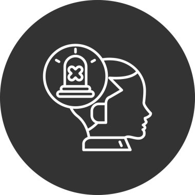 beyin ikonu vektör illüstrasyonu