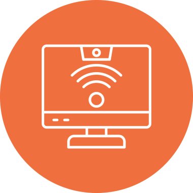 Kablosuz. Web simgesi basit illüstrasyon