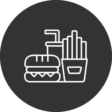 Fast Food simgesi, vektör illüstrasyonu