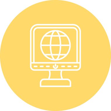 Ağ simgesi. İnternet bağlantı simgelerinin basit illüstrasyonu