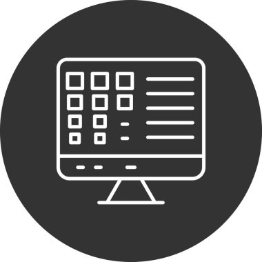 Modern b 'nin vektör illüstrasyonu monitör simgesinden yoksun