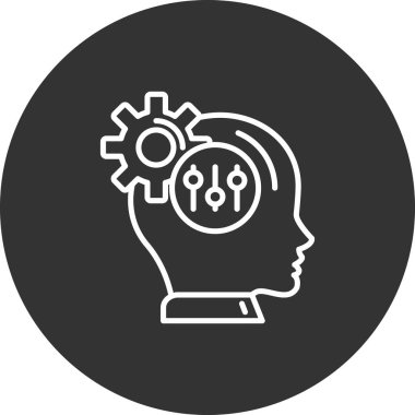 beyin ikonu vektör illüstrasyonu