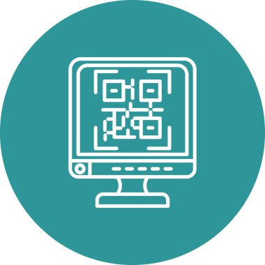 QR kodu. Web simgesi basit illüstrasyon