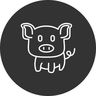 Domuz ikonu vektör illüstrasyonu