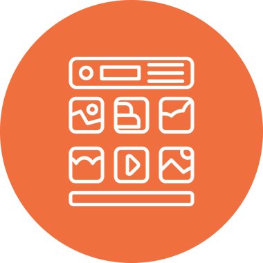 Web arayüzü vektör simgesi, düzenlenebilir vuruş.