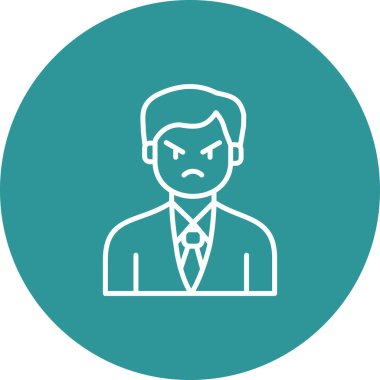 Kızgın iş adamı. Basit düz biçim illüstrasyonu