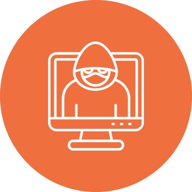 Hacker simgesi vektör illüstrasyonu