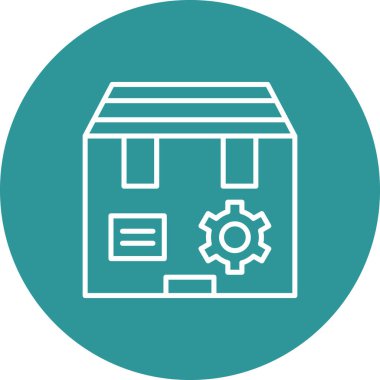 Dizüstü bilgisayarı olan bir fabrikanın web simgesinin vektör çizimi