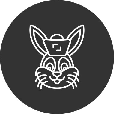 Tavşan simgesinin vektör çizimi