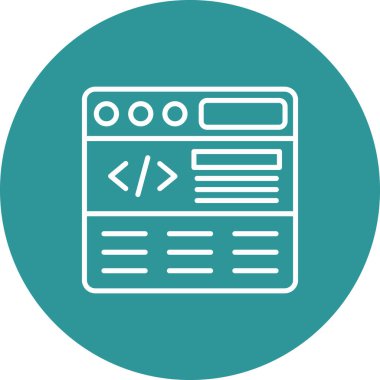 Kodlama. Web simgesi basit illüstrasyon
