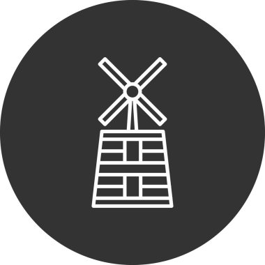 Bir yel değirmeni simgesinin vektör çizimi