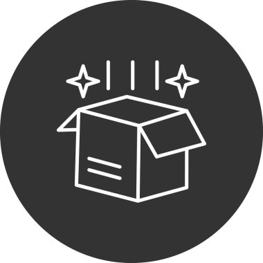 Bir kutu simgesinin vektör illüstrasyonu