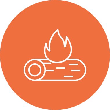 Yanan Ateş Simgesi Vektör İllüstrasyonu