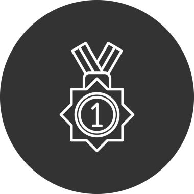 Madalya ikon vektör illüstrasyonu