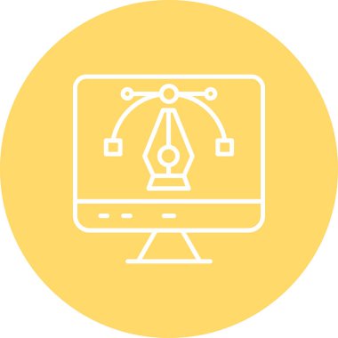 Bilgisayar. Web simgesi basit illüstrasyon