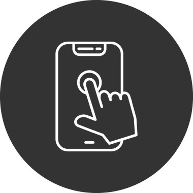 Telefonlu el, simge, vektör illüstrasyonu