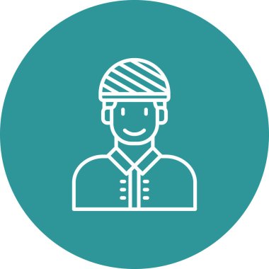 Miğferi ve şapkası olan Avatar Adam.