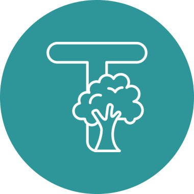 Eşsiz Ağaç Vektör Satırı Simgesi