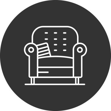 Koltuk vektör simgesi. Beyaz arkaplanda izole edilmiş basit vektör illüstrasyonu.