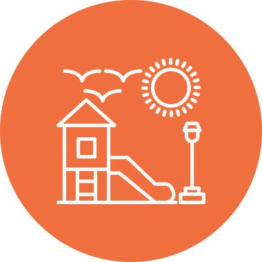 Ev inşa simgesi çizgisi çizimi.