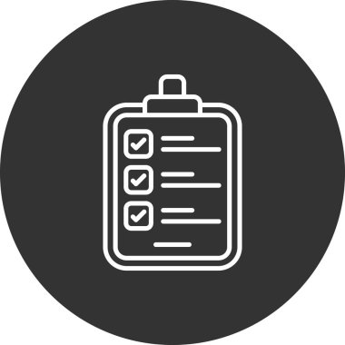 Kontrol listesi. Web simgesi basit tasarım