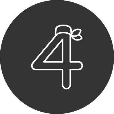 4 numaralı simgenin vektör illüstrasyonu