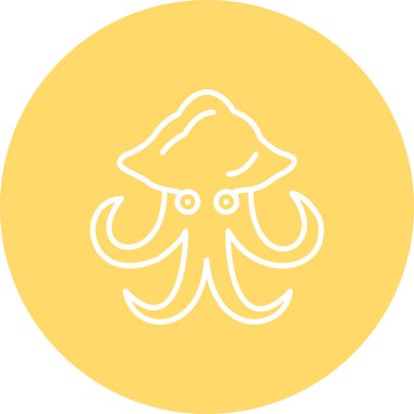 Ahtapot. Web simgesi basit illüstrasyon