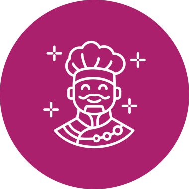 Şef simgesinin vektör illüstrasyonu