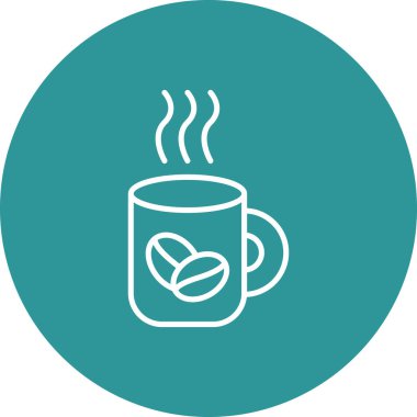 sıcak kahve simgesi, vektör illüstrasyonu