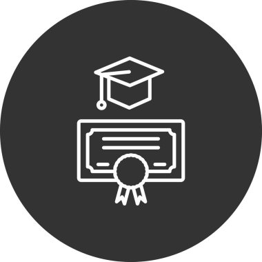 Moda tarzında mezuniyet şapkası ikonu. arkaplan