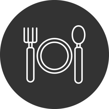 Restoran ve yemek ikonu. vektör illüstrasyonu