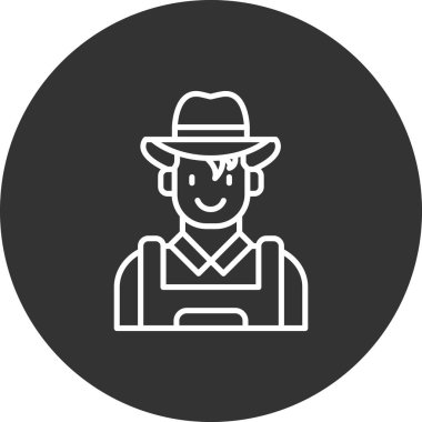 Sırt çantası simgesi olan bir adamın vektör çizimi