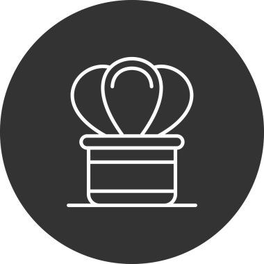 çiçek saksı çizgi simgesi, vektör, illüstrasyon, pot işareti, vektör grafikleri