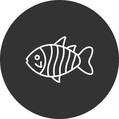 balık simgesi vektör illüstrasyonu