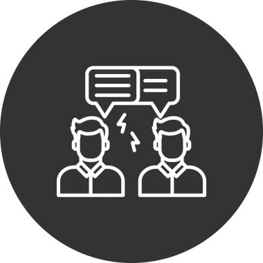 Konuşma baloncukları çizgi simgesi olan insanlar, iletişim konsepti