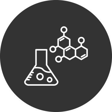 vektör kimyası ve laboratuvar test tübü simgesi.