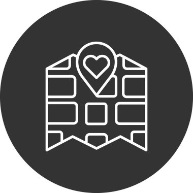 aşk kalp ikonu, vektör illüstrasyonu