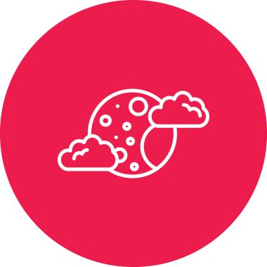 Ay ve bulut simgesinin vektör çizimi