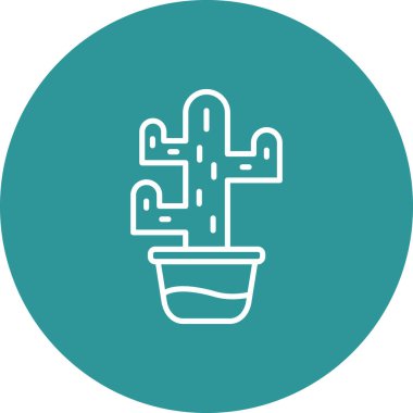 Kaktüs. Web simgesi basit illüstrasyon