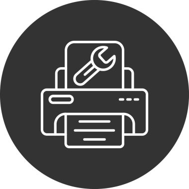 printer icon in trendy style isolated background