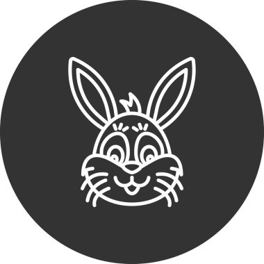 Tasarımınız için çizgi çemberinde tavşan simgesi çizimi