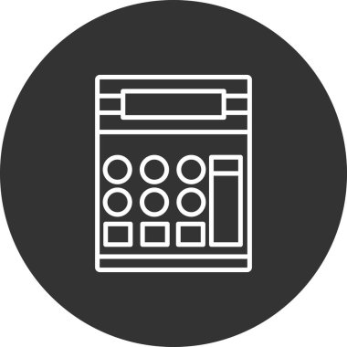 Basit hesap makinesinin web simgesi, vektör illüstrasyonu